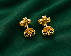 Emerald Spark Geometric Stud Earrings