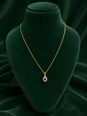 Midnight Sapphire Teardrop Pendant Necklace
