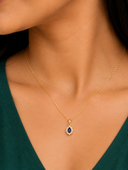 Royal Sapphire Teardrop Pendant Necklace