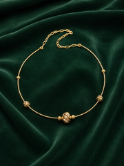 Celestial Orb Gold Bead Necklace