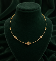 Celestial Orb Gold Bead Necklace