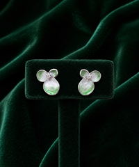 Emerald Pearl Mouse Stud Earrings