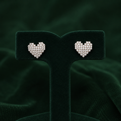Luxury Pave Heart Crystal Stud Earrings