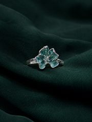Blue Blossom Enamel Flower Ring