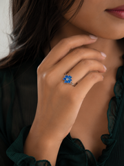 Azure Bloom Floral Ring