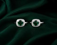 Emerald Halo Adjustable Toe Ring