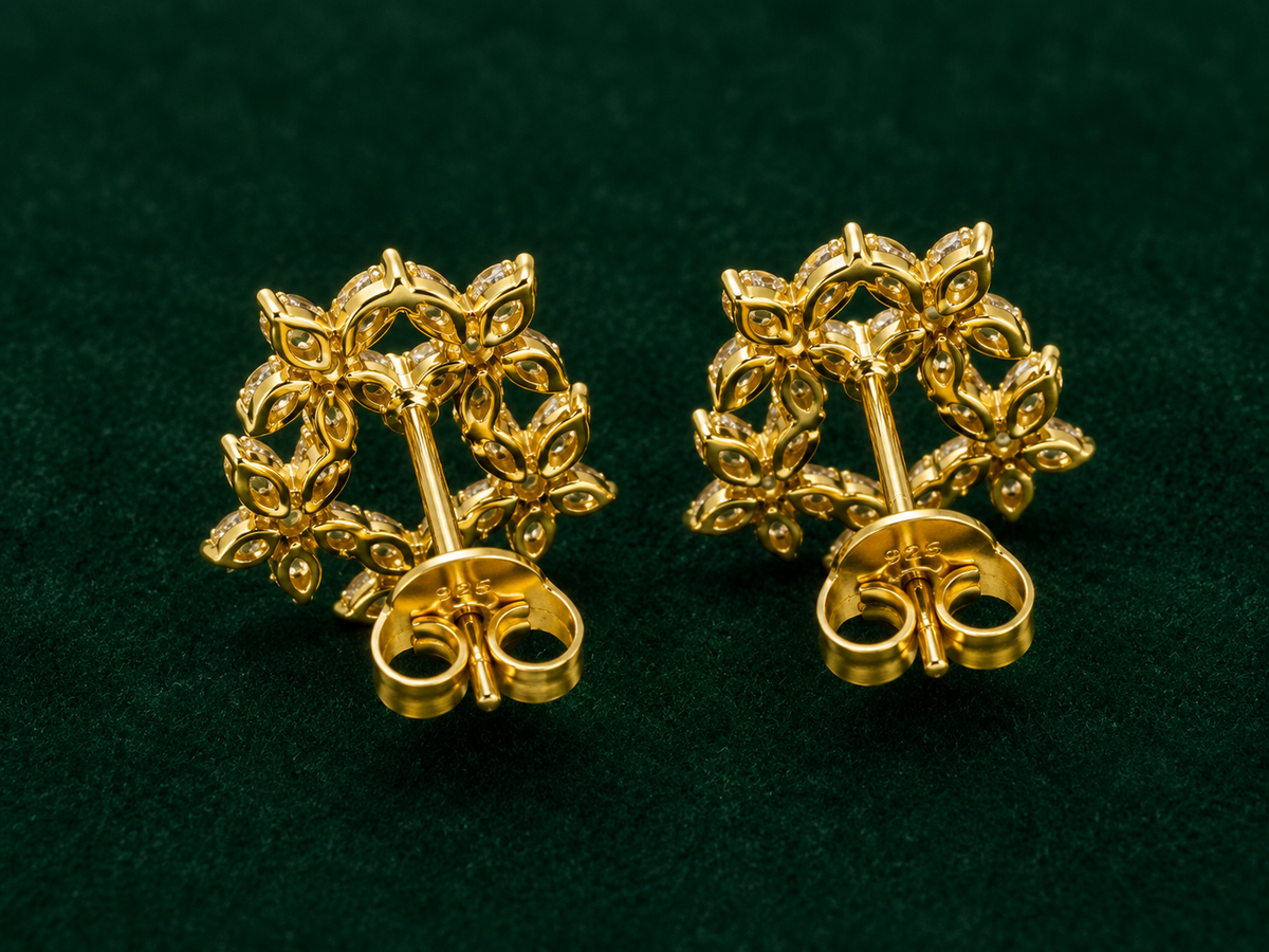Crystal Blossom Stud Earrings