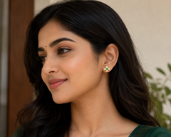 Emerald Spark Geometric Stud Earrings