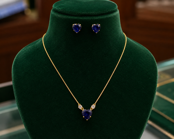 Midnight Sapphire Heart Jewelry Set