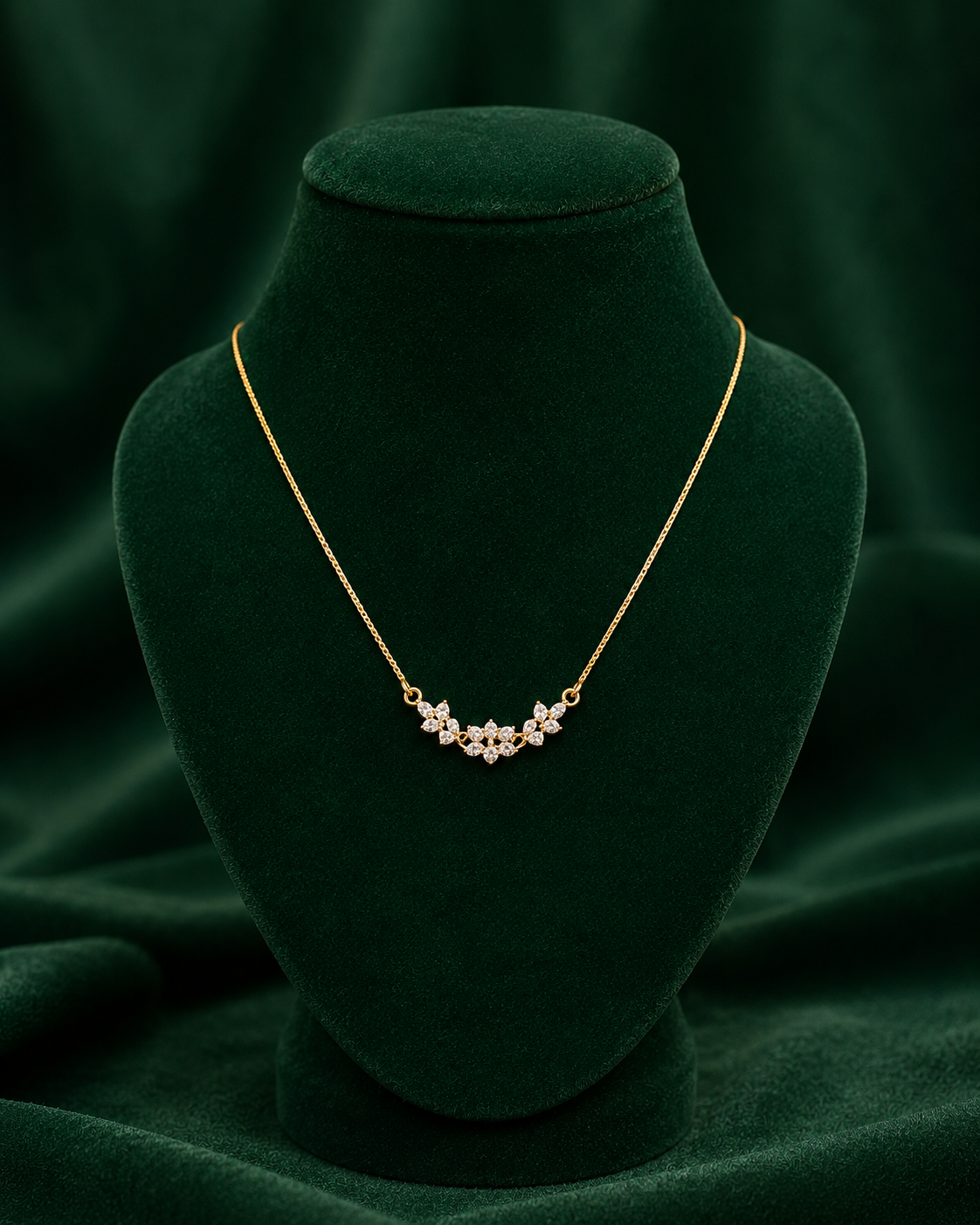 Crystal Bloom Crescent Necklace