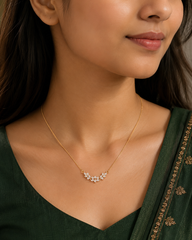 Crystal Bloom Crescent Necklace
