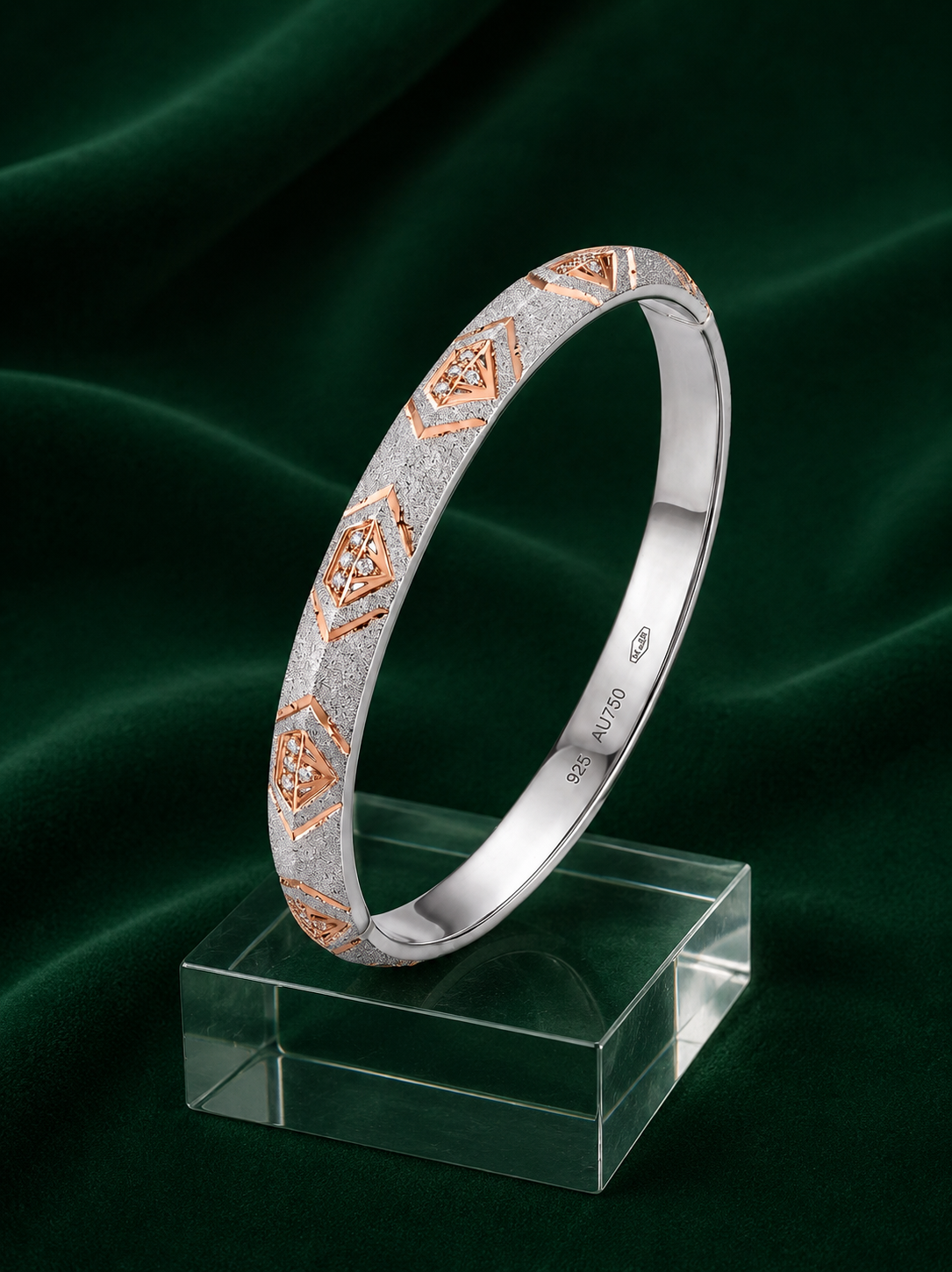 Aurora Geometric Crystal Bangle