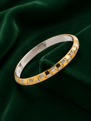 Golden Radiance Diamond-Cut Bangle