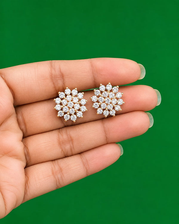 Floral Crystal Stud Earrings