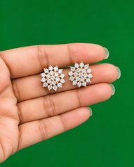 Floral Crystal Stud Earrings