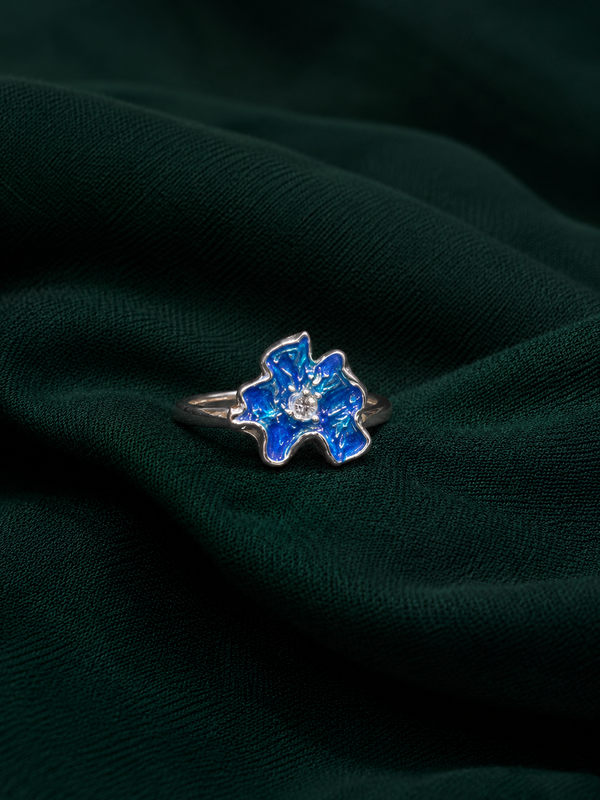 Azure Bloom Floral Ring