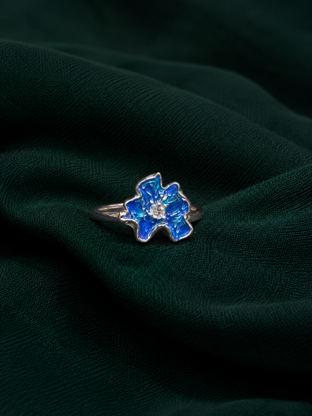 Azure Bloom Floral Ring