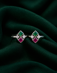 Ruby Emerald Harmony Toe Ring