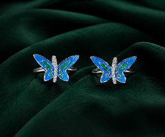 Azure Butterfly Adjustable Toe Ring